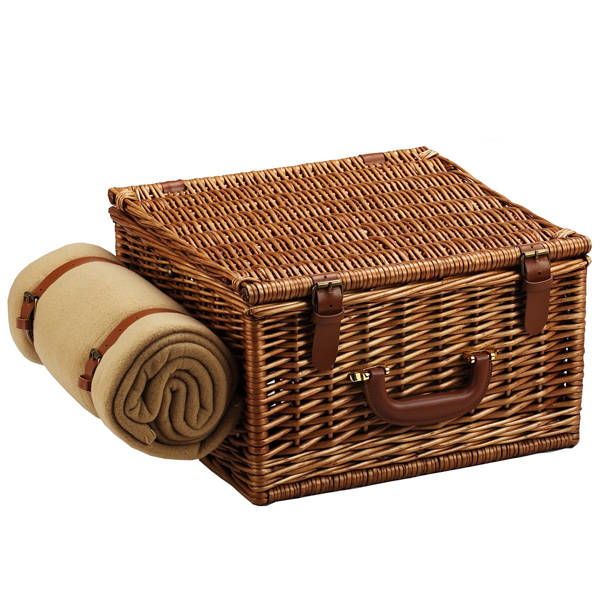 Picnic at Ascot Cheshire Basket for Two with Coffee Set and Blanket in London & Reviews Wayfair